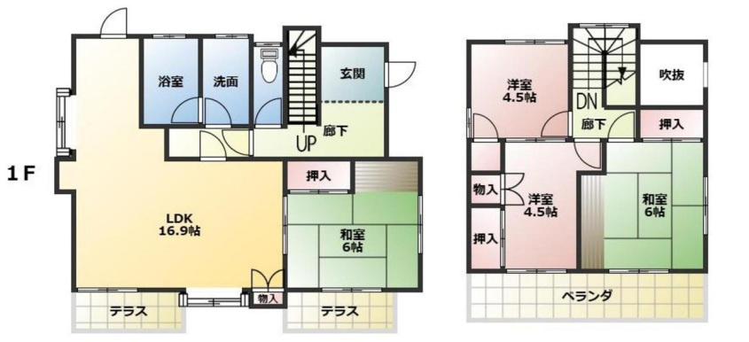 姫路市緑台２丁目　中古戸建の間取り