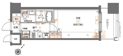 【区画図】 | 新品家具付きマンション大橋1(KaGood東京) | ※間取りと異なる場合は現状を優先します。