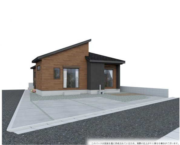【新築平屋】前橋市下新田町　限定1棟　ブルーミングガーデン　新築建売の外観パース|外観パースです