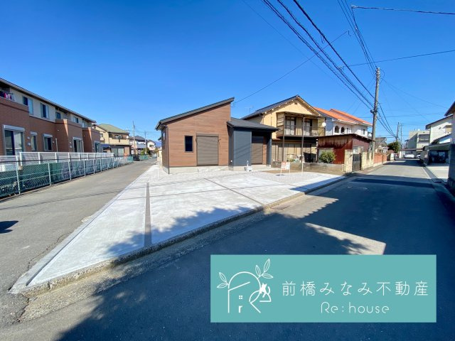 【新築平屋】前橋市下新田町　限定1棟　ブルーミングガーデン　新築建売の前面道路含む現地写真|前面道路含む現地写真です