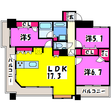 Ｄ’グランセ白川公園の間取り