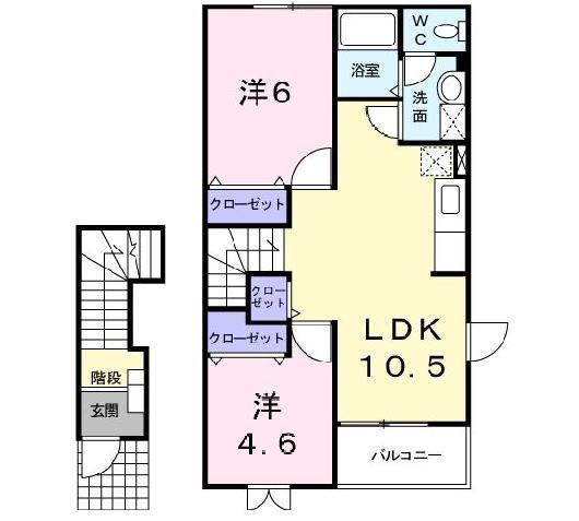 ＳＵＮＲＩＳＥあゆみⅡの間取り