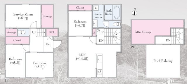 泉区岡津町 中古戸建 3280万円の間取り