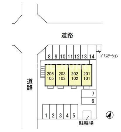 ルミエールＦの区画図|当社、チルホームのHPもご覧ください(^^)/物件情報多数♪