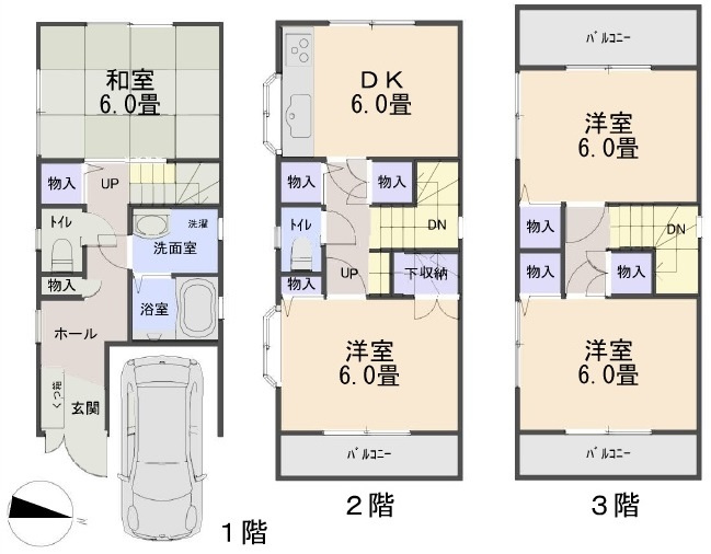 神戸市垂水区王居殿１丁目　中古戸建の間取り