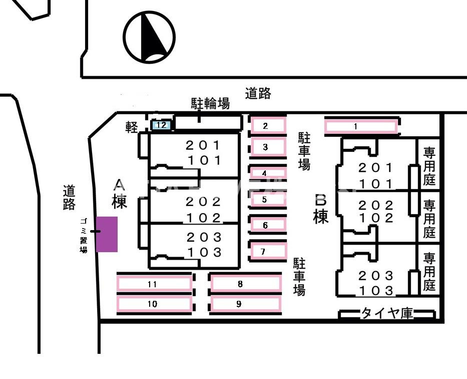 ベニッシモＢの区画図