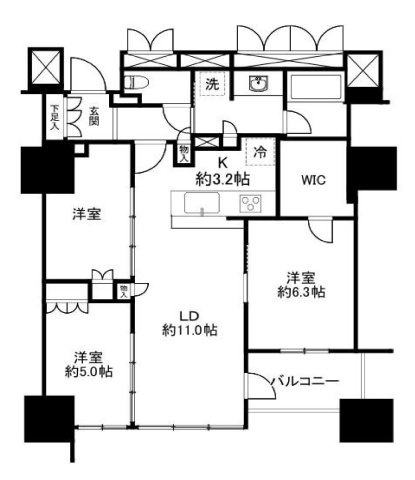 プレミストタワー靭本町（靱本町）の間取り