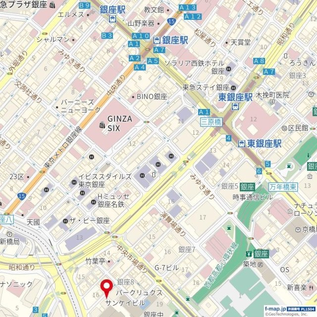 ピアース銀座レジデンスの地図