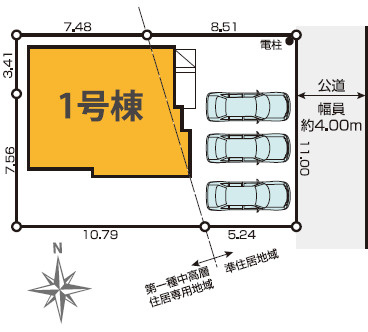 草加市西町 新築分譲住宅の区画図