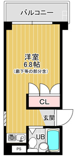 【間取り】 | ハイツＬＵＮＡ | ハイツＬＵＮＡ　１０３号室