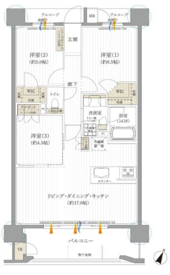 熊本市東区月出８丁目の賃貸マンションの間取り