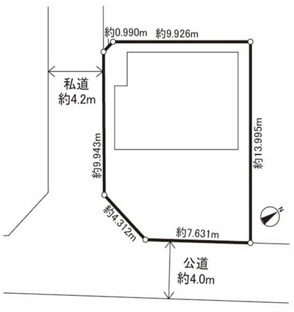 狭山市上奥富　建築条件なし売地　西武新宿線『新狭山駅』徒歩12分　【奥富小学区】の区画図