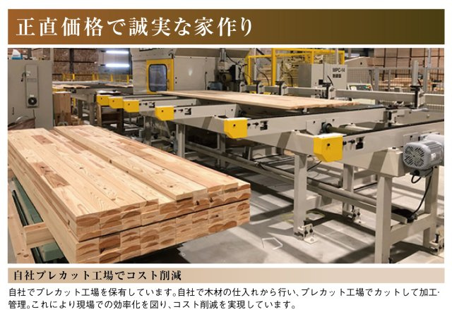 新築戸建　岐阜市茜部菱野　全1区画分譲のその他|自社でプレカット工場を保有し現場での効率化を図り、コスト削減を実現しています。