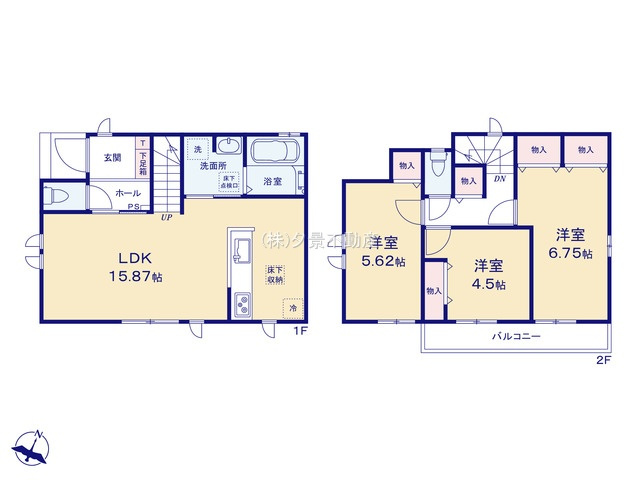 《仲介手数料無料》川越市むさし野26-25新築一戸建てハートフルタウンの間取り