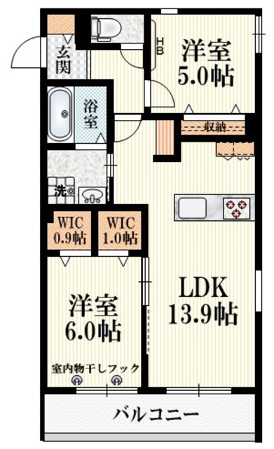 コモンテラス・サウスの間取り|★角部屋３面採光★　★ネット無料★