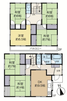 【間取り】 | 岡崎市滝町字外浦　戸建 | 6DKの間取です