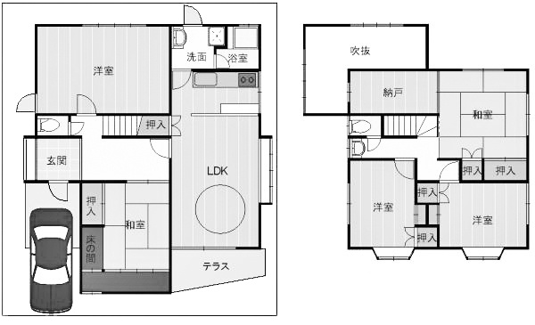 【間取り】 | 大枝西新林町一丁目 一戸建 | 1978年10月建築