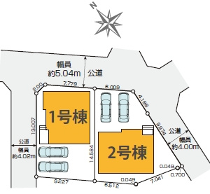 川越市今成４丁目　4LDK並列駐車２台　新築戸建の区画図
