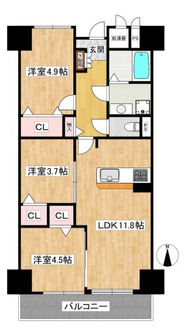 【間取り】 | 西宮グリーンマンション１号棟