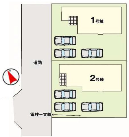 【LIGARE】小山市城北 第15期 全2棟の区画図|〇配置図〇