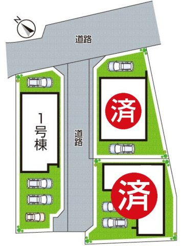 ★29(土)30(日)現地見学可能！★草津市上笠　全3邸の区画図|全3区画