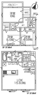 【間取り】 | 【仲介手数料無料！！】日野市多摩平6丁目　新築戸建て（全2棟）2号棟　4580万円
