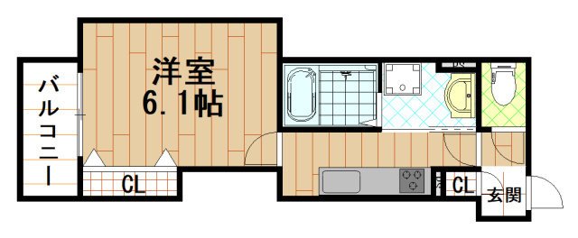 クリエオーレ小若江 ( 近畿大学 一人暮らし )の間取り
