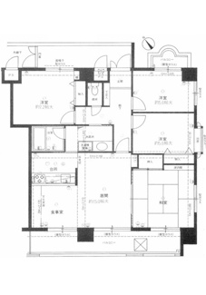 【間取り】 | 西区西観音町【ライオンズマンション平和大通り第２】 | ☆15帖リビング和室1室ファミリタイプ４LDK♪