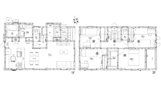 【間取り】 | 佐伯区五月が丘5丁目　全2区画　NO1 | 19.5帖リビング☆２階4室☆ファミリー4LDK☆クローゼット☆ウォークインクローゼット