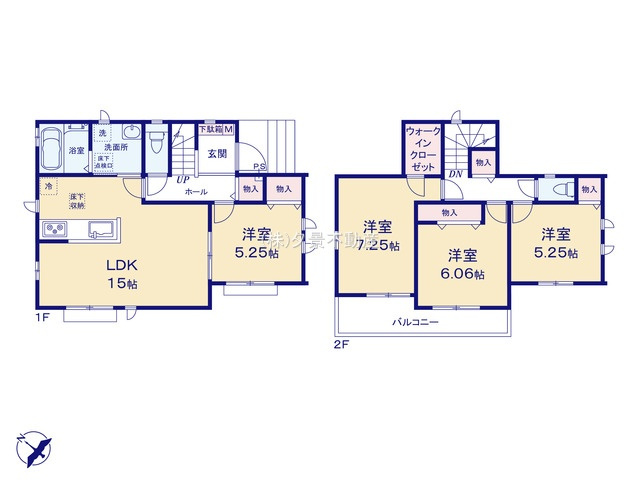 《仲介手数料無料》川越市中台元町１丁目23-10新築一戸建てハートフルタウンの間取り