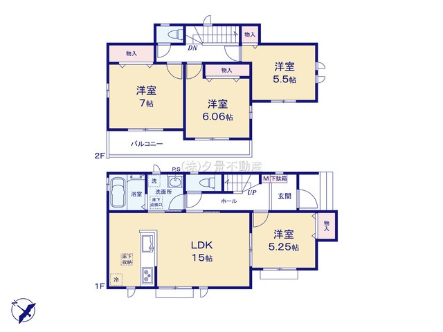 《仲介手数料無料》川越市中台元町１丁目23-10新築一戸建てハートフルタウンの間取り