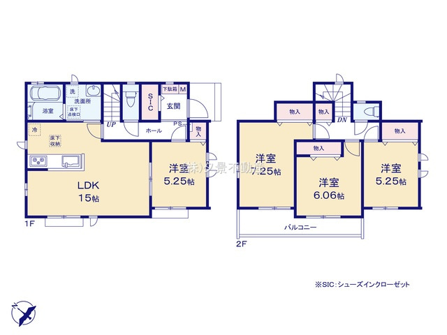 《仲介手数料無料》川越市中台元町１丁目23-10新築一戸建てハートフルタウンの間取り