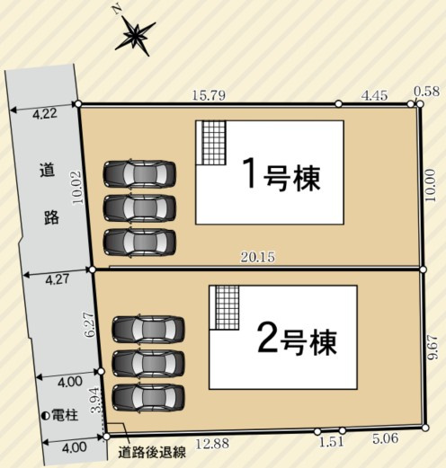 新築戸建　富士市入山瀬第9全2棟　1号棟の区画図|1号棟