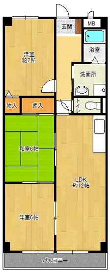 【間取り】 | メゾンヴェール中尾Ⅰ | メゾンヴェール中尾Ⅰ(GoodHome)