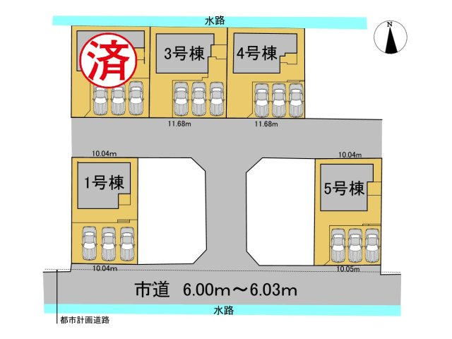 新築戸建　岐阜市東鶉5丁目　全5区画分譲の区画図|■区画図
■YAMADA電機の　ヤマダ不動産　株式会社リライフ　
いつでもお問合わせ下さい。