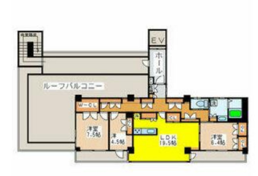 プリメーラ池上の間取り|最上階ワンフロアー！ルーフバルコニー付3LDK