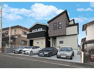【外観パース】 | 南区向洋新町2丁目【全2区画】No1 | ☆洋光保育園まで徒歩13分☆向洋新町小学校まで徒歩11分☆大洲中学校まで徒歩11分☆ピュアクック徒歩3分☆前面道路8.9ｍ☆駐車スペース2台
