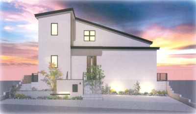 【外観パース】 | 【NEXT-STEP HOME】▼△まるで注文住宅のような建売▼『大屋根と1階完結型の家』△▼ | ◆大屋根と1階完結型の家◆ダイナミックな大屋根がかっこいい外観です◆(夜）
