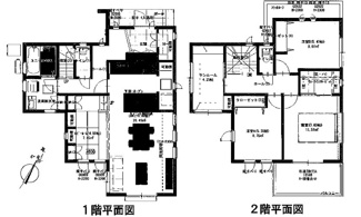 【間取り】 | 安佐南区伴東5丁目（AL伴駅）【全6棟】NO6　 | 16帖リビングに小上がりホビールーム4.5帖☆2階3室☆ファミリータイプ3LDK☆シューズインクローゼット☆ウォークインクローゼット☆サンルーム☆ゆとりの間どりプラン☆