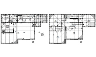 【間取り】 | 安佐北区落合南1丁目　全3区画　NO3 | 18帖リビング☆２階4室☆ファミリー4LDK☆☆各居室にクローゼット☆長期優良住宅