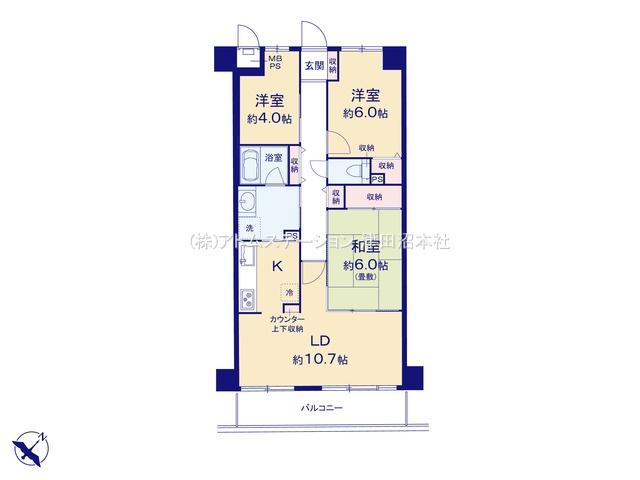 【間取り】 | アトムセレクト　エクレール西船橋705号室