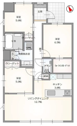 ダイアパレス笹口けやき通りNEXTの間取り