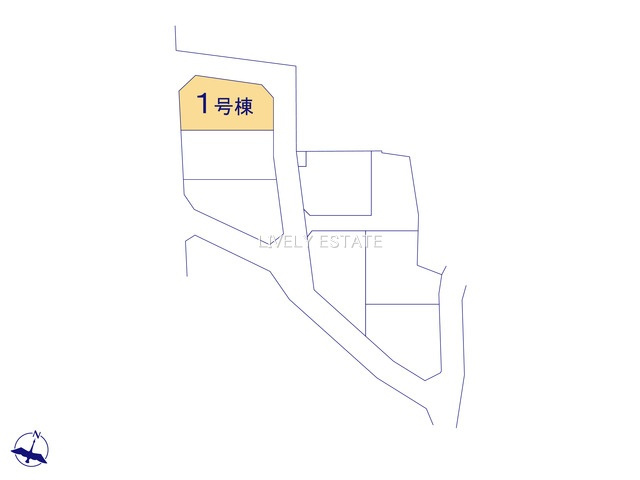 草加市新里町 新築分譲住宅 全8棟 1号棟の区画図
