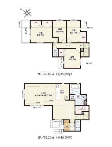 【間取り】 | 【間取り図：1号棟】青く澄み渡った綺麗な空と、陽の光をたっぷりと受ける、そんな新築住宅で新生活をスタートしてみませんか？見学・ご相談等、ミライズホーム(株)までお気軽にご連絡下さい♪