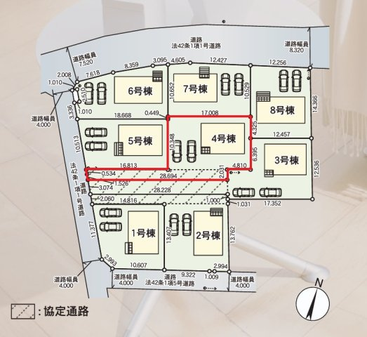 Cradlegarden　 水戸市渡里町　第5　4の前面道路含む現地写真|並列駐車可能です。気になる他の物件と合わせての現地ご案内も可能です。HPから、またお電話でも、お気軽にお問い合わせください。

