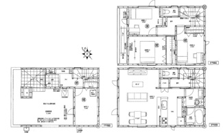 【間取り】 | 西区古江新町（古江電停徒歩4分）1区画 | 18.3帖リビング☆3階3室☆都市型3SLDK☆各居室に収納☆シューズインクローゼット☆パントリー☆外構付き☆