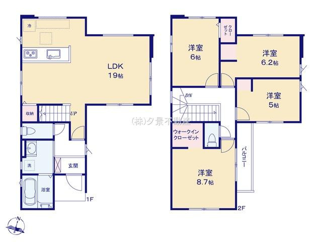 《仲介手数料無料》伊奈町本町２丁目206新築一戸建てエルデの間取り