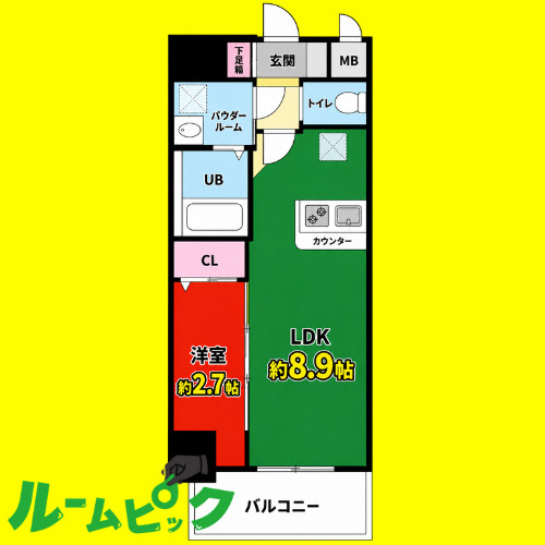 エスリード ザ・レガリア新栄PREMIER　名古屋市賃貸　仲介手数料無料の間取り