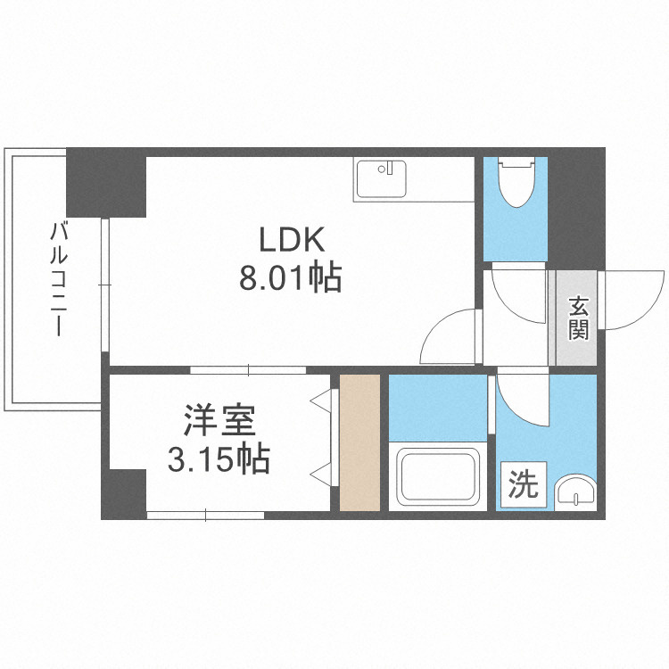 大阪市北区大淀中２丁目の賃貸マンションの間取り