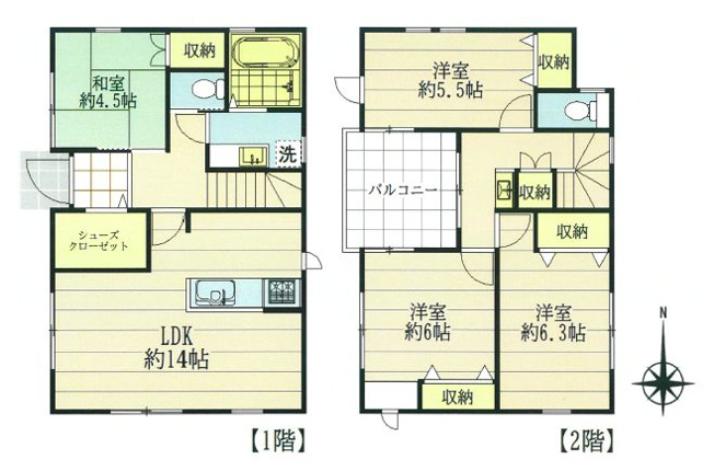 【間取り】 | 練馬区練馬２丁目　中古戸建て | 家族でゆったり暮らせる、機能的で快適な4LDKプランです